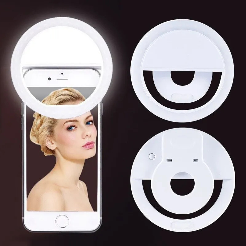 Photography Lighting And Background - USB Rechargeable LED Selfie Ring Light