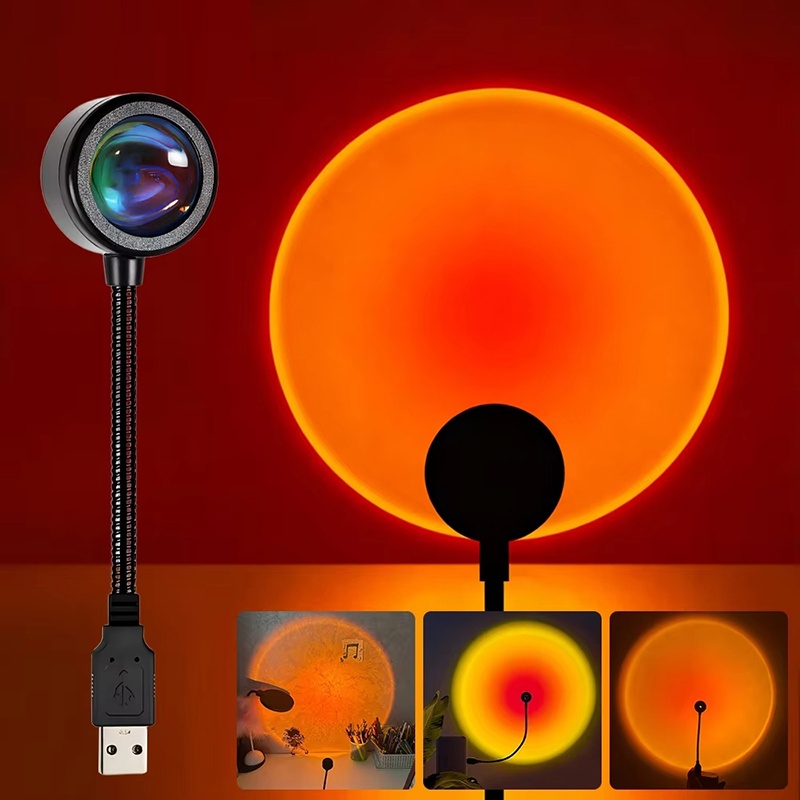 Photography Lighting And Background - Colorful Gradient USB Sunset Lamp Home