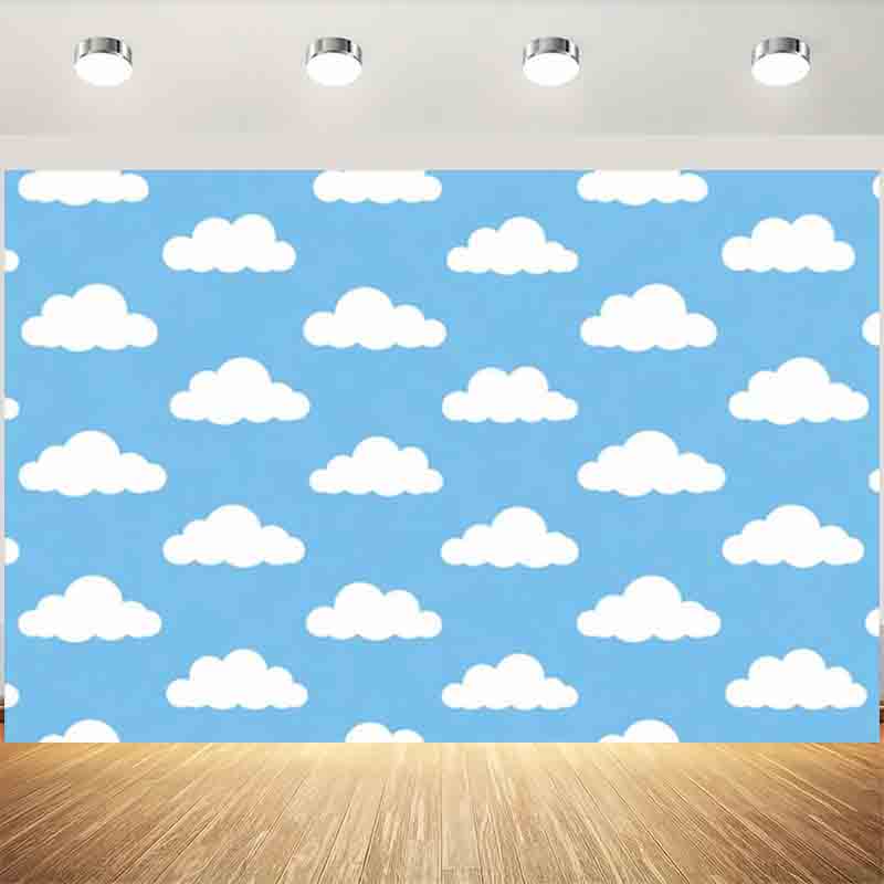 Photography Lighting And Background - Cartoon Simple Blue Sky White Cloud