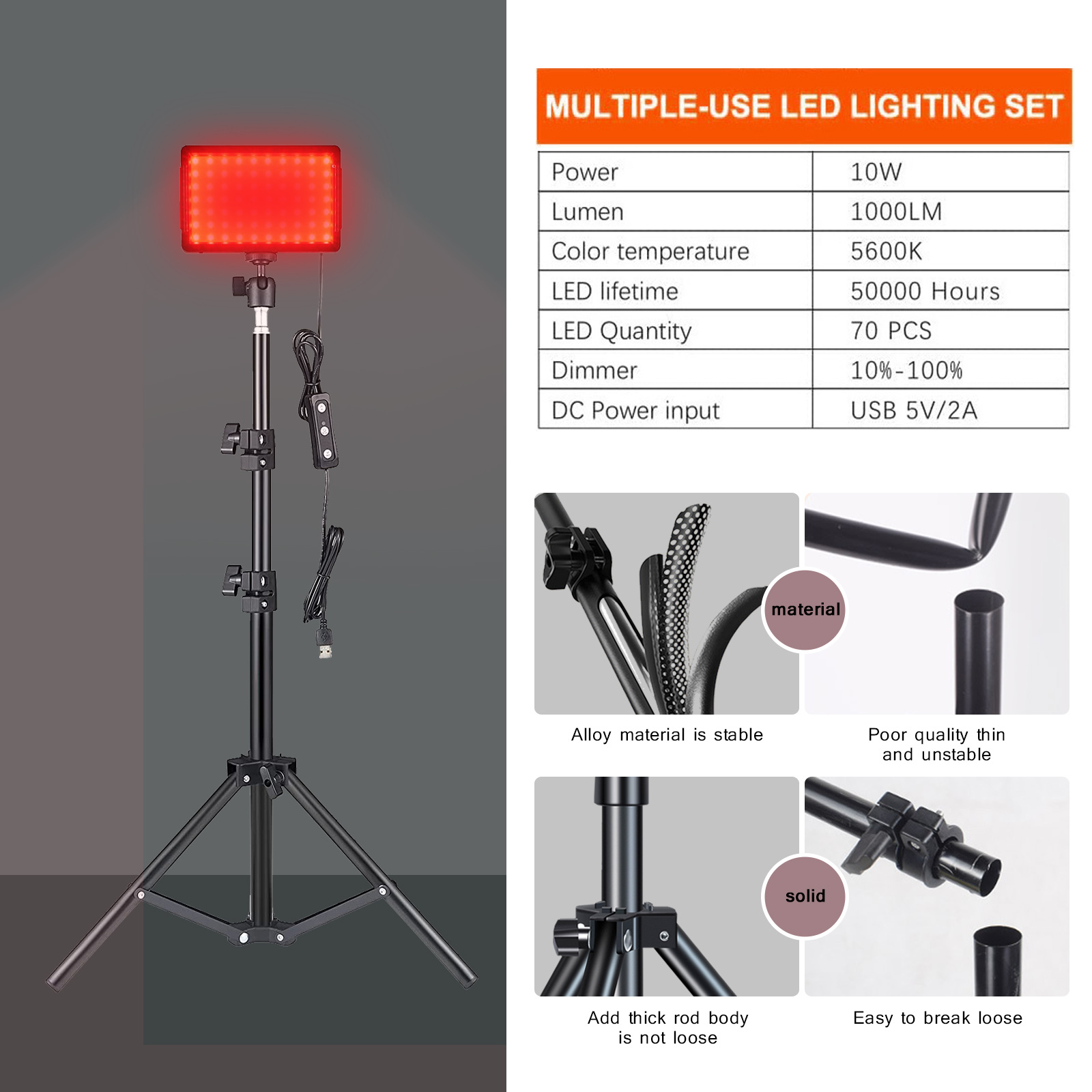 LED Photography Video Light Pa - Photography Umbrella Lighting Kit 评论和价格