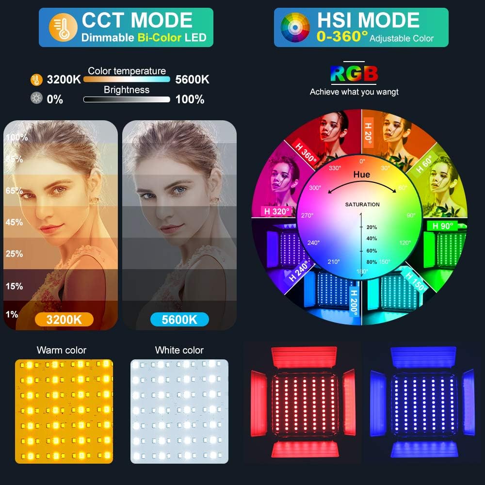 RGB LED Panel Video Light with - Photography Led Lighting Kit 评论和价格