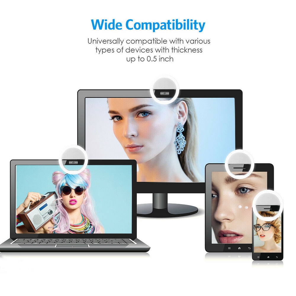 USB Rechargeable LED Selfie Ri - Photography Lighting And Background 评论和价格