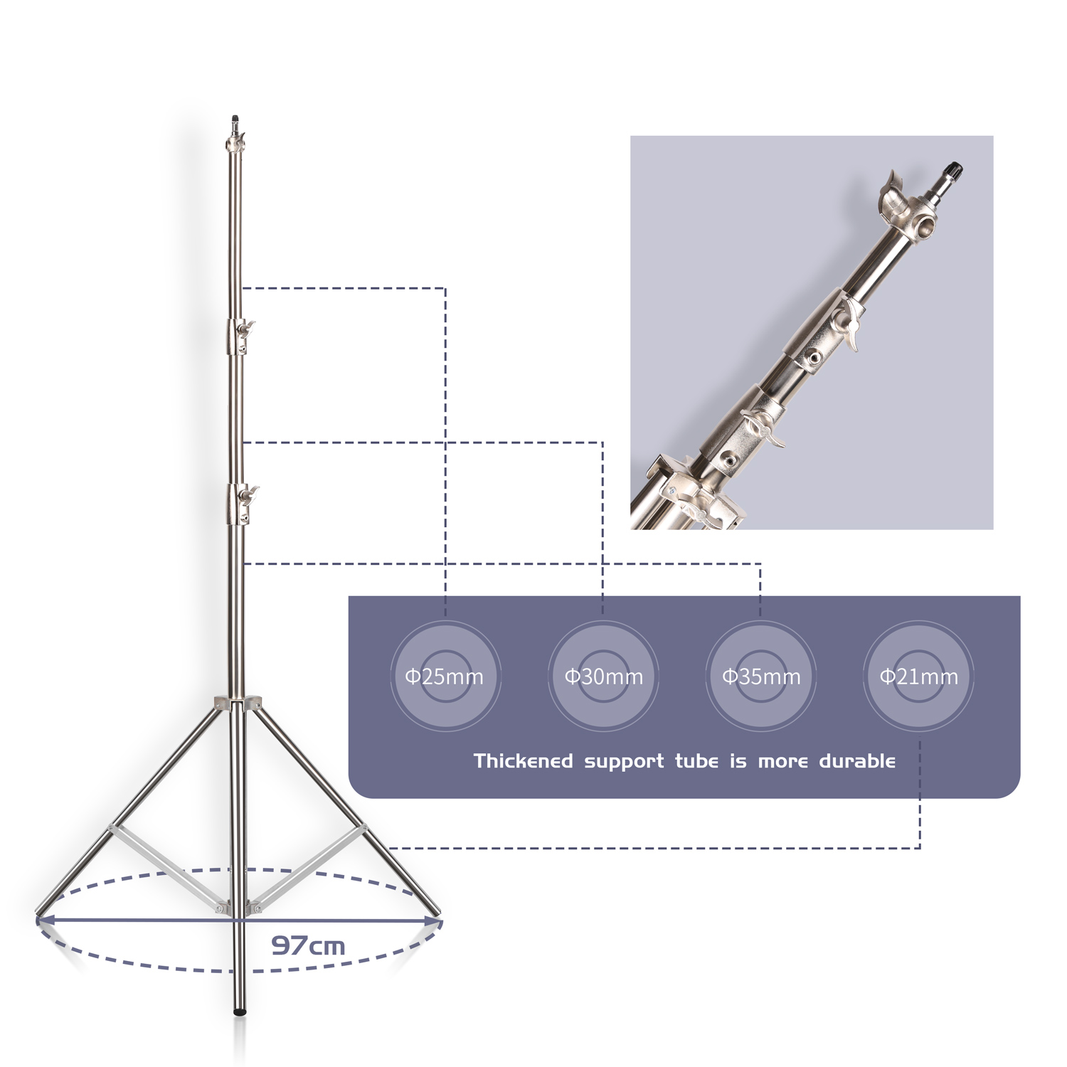 SH 2.8M Stainless Steel Light  - Photography Lighting Material 评论和价格
