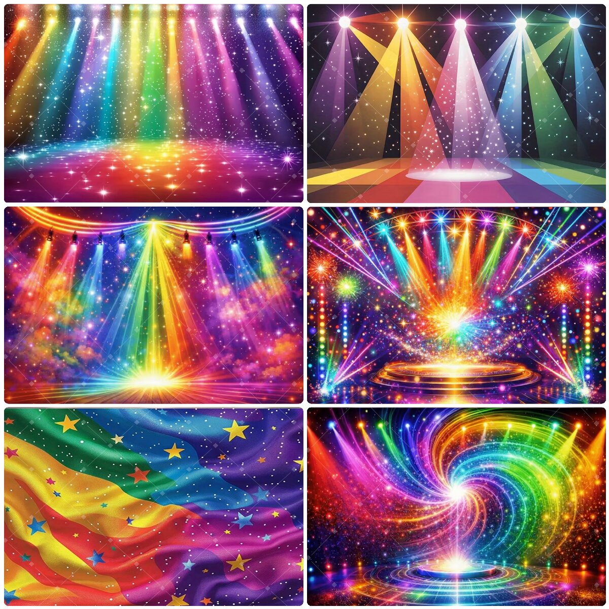 Colorful Rainbow Stage Light B - Photography Lighting And Background 评论和价格