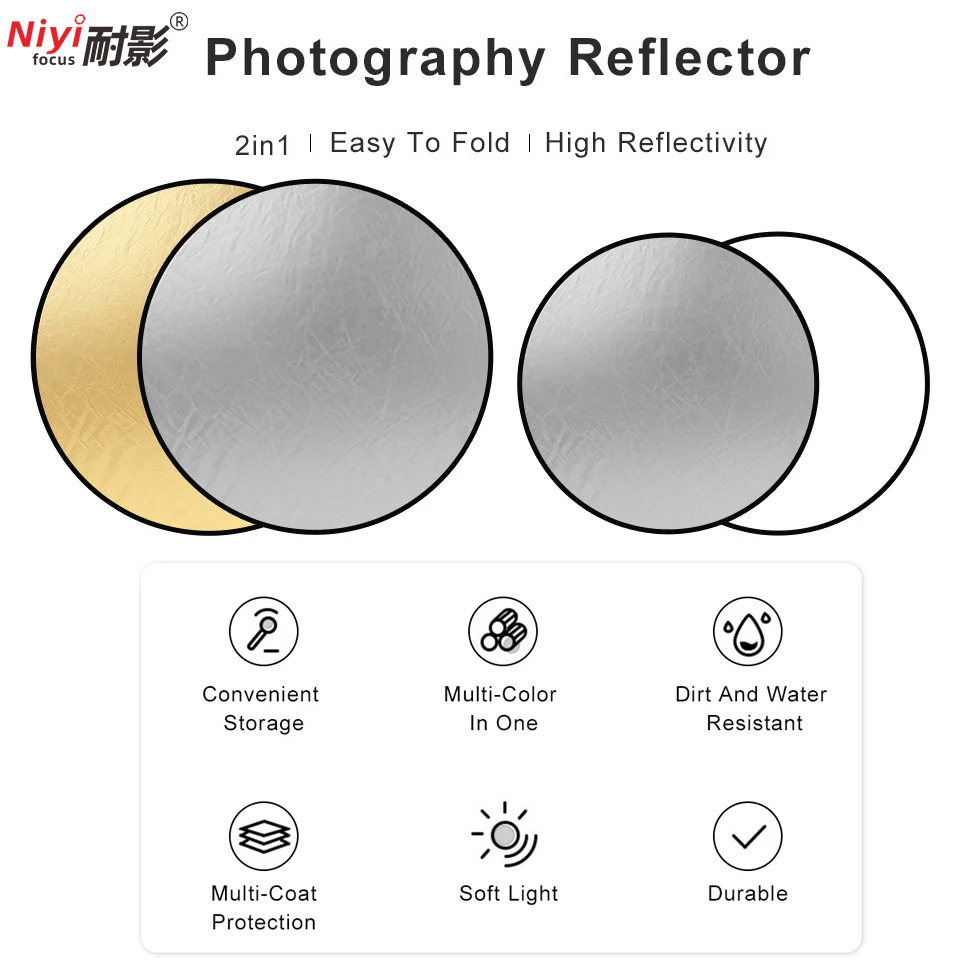 2in1 Round Portable Reflector  - Photography Lighting Diffuser 评论和价格