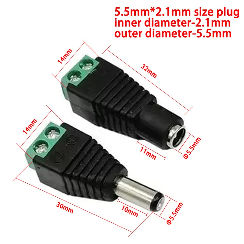 Female and Male DC Connectors  - Photography Led Lighting Kit 评论和价格