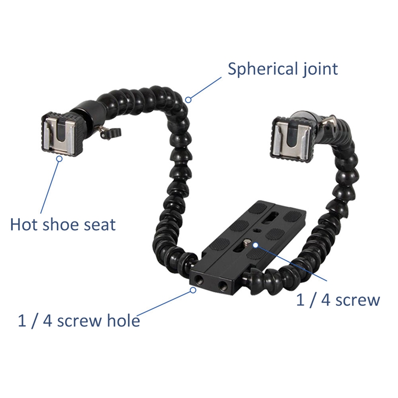 Flexible Dual Arm Hot Shoe Fla - Macro Photography Lighting Kit 评论和价格