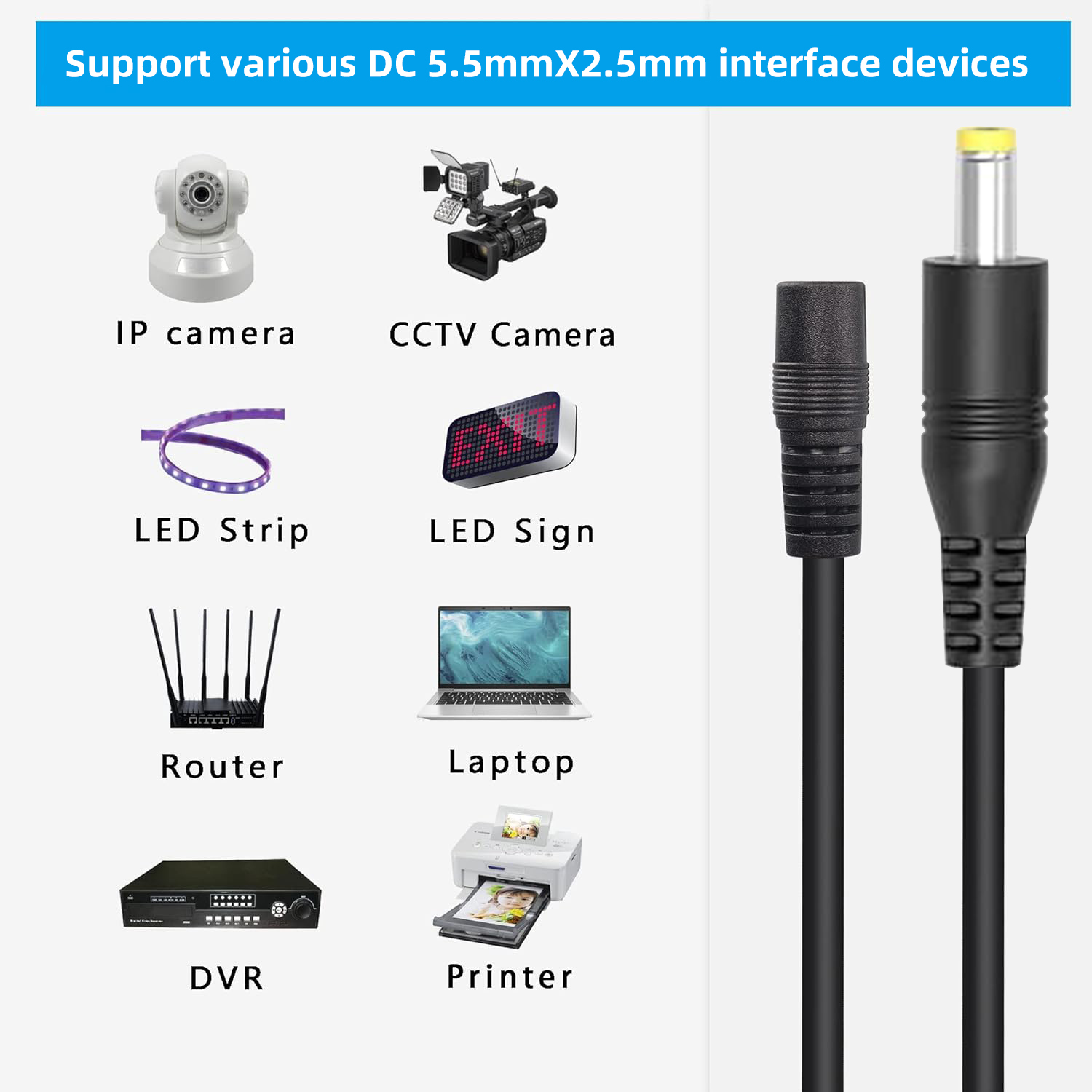 DC Power Connector Plug Cable  - Photography Led Lighting Kit 评论和价格