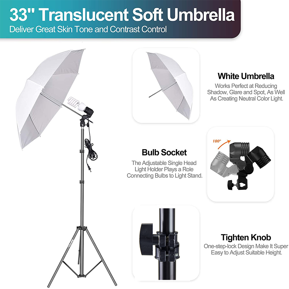 Cost-effective  Photo Studio E - Photography Umbrella Lighting Kit 评论和价格