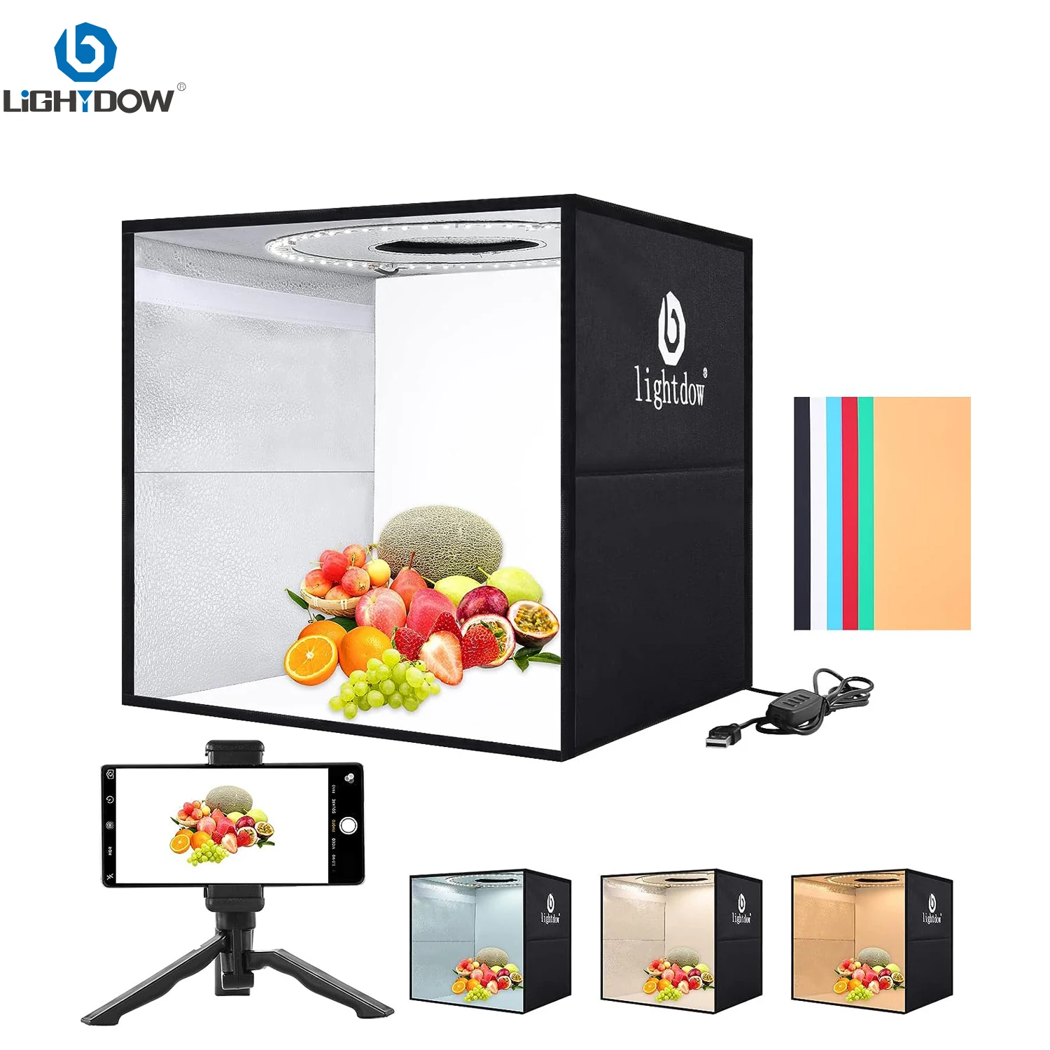 Lightdow Dimmable Photo Box LE - Photography Lighting And Background 评论和价格