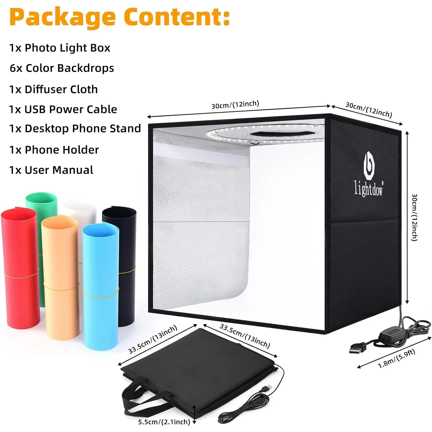 Lightdow Dimmable Photo Box LE - Photography Lighting And Background 评论和价格