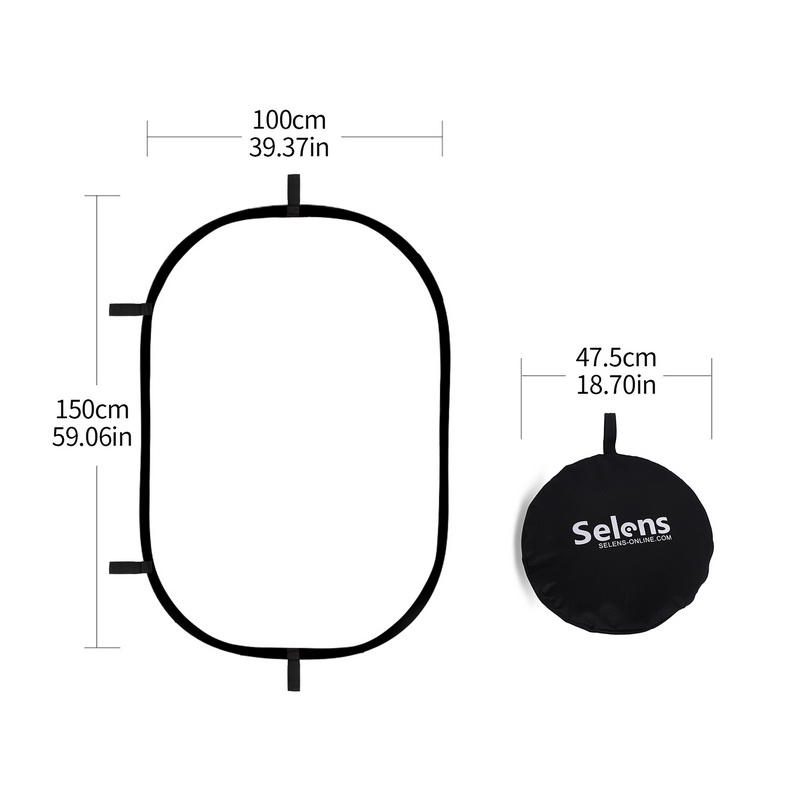100X150CM Foldable Oval Reflec - Photography Lighting Diffuser 评论和价格