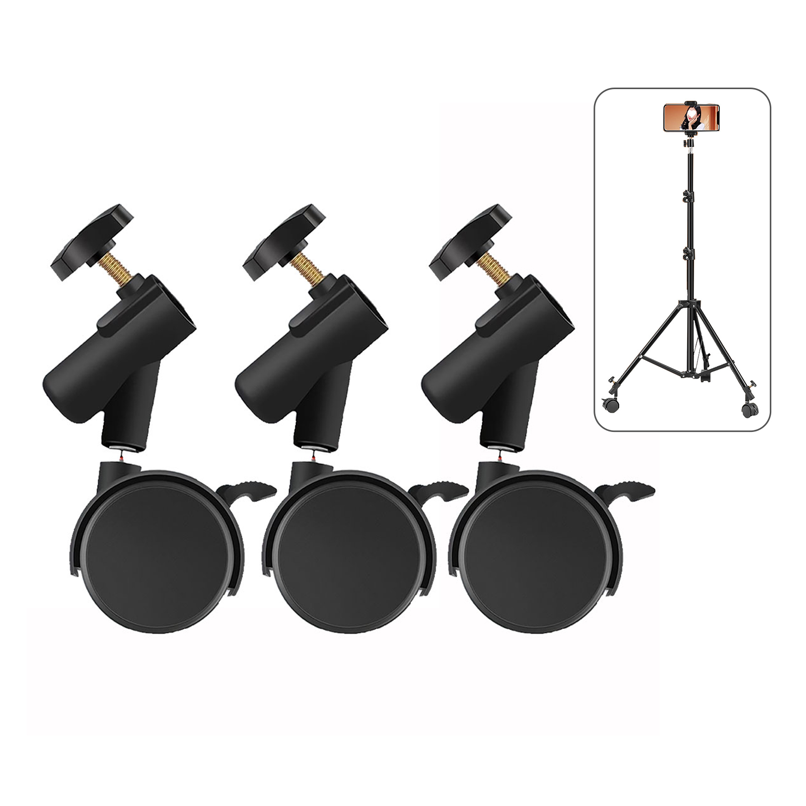 3pcs/set Flexible  Casters Whe - Photography Lighting Setup 评论和价格