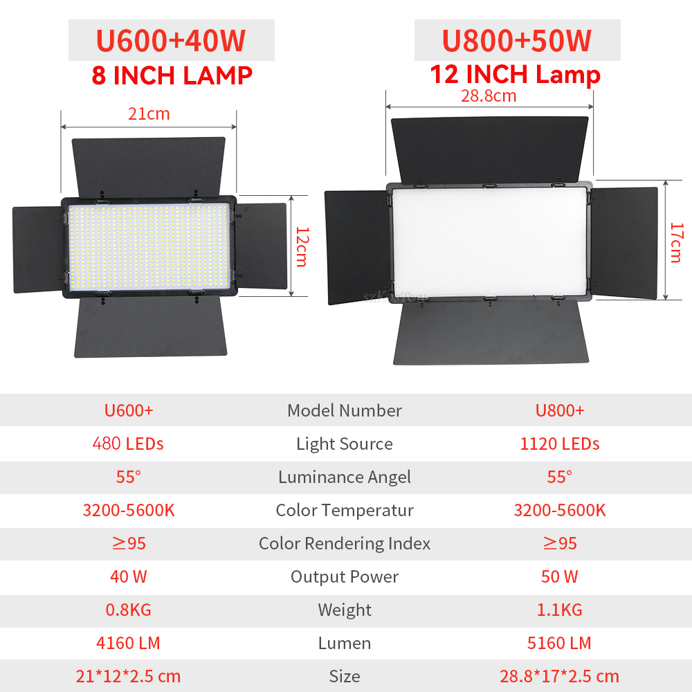 U800 U600 LED Photo Studio Vid - Photography Umbrella Lighting Kit 评论和价格